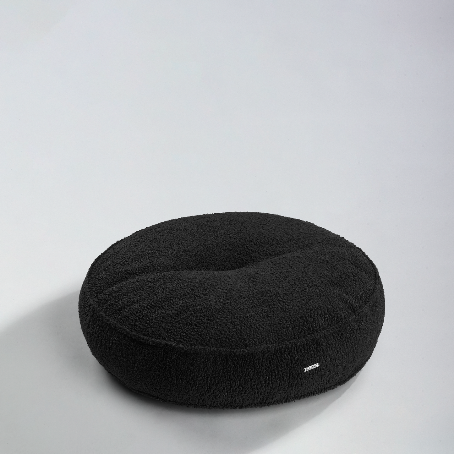 Orthopädisches Design Bouclé Hundekissen Onda von Buciano in Schwarz